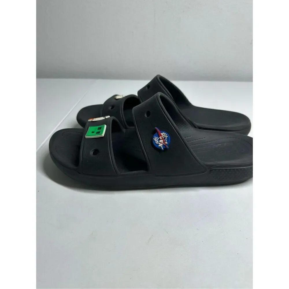 Crocs Classic Black Slide Sandals Unisex 5 Sharms Size Men's 12